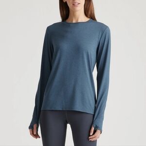 QUINCE Flowknit Breeze Long Sleeve Top in Black Medium NWT